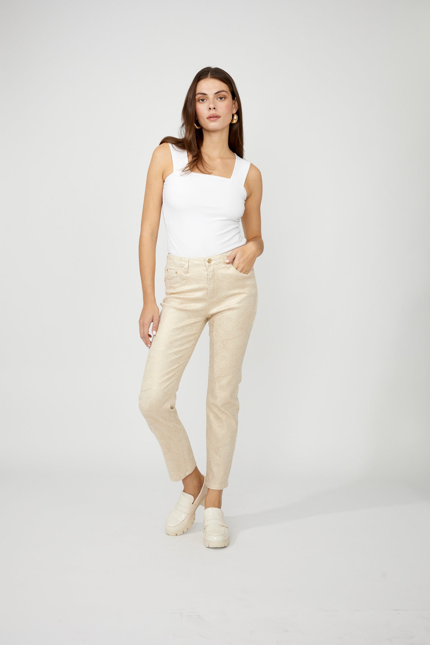 Casual Abstract Slim Pants