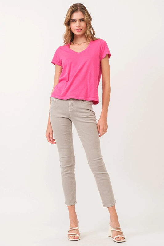 Madelyn Short Sleeve Jersey Flash Pink Tee