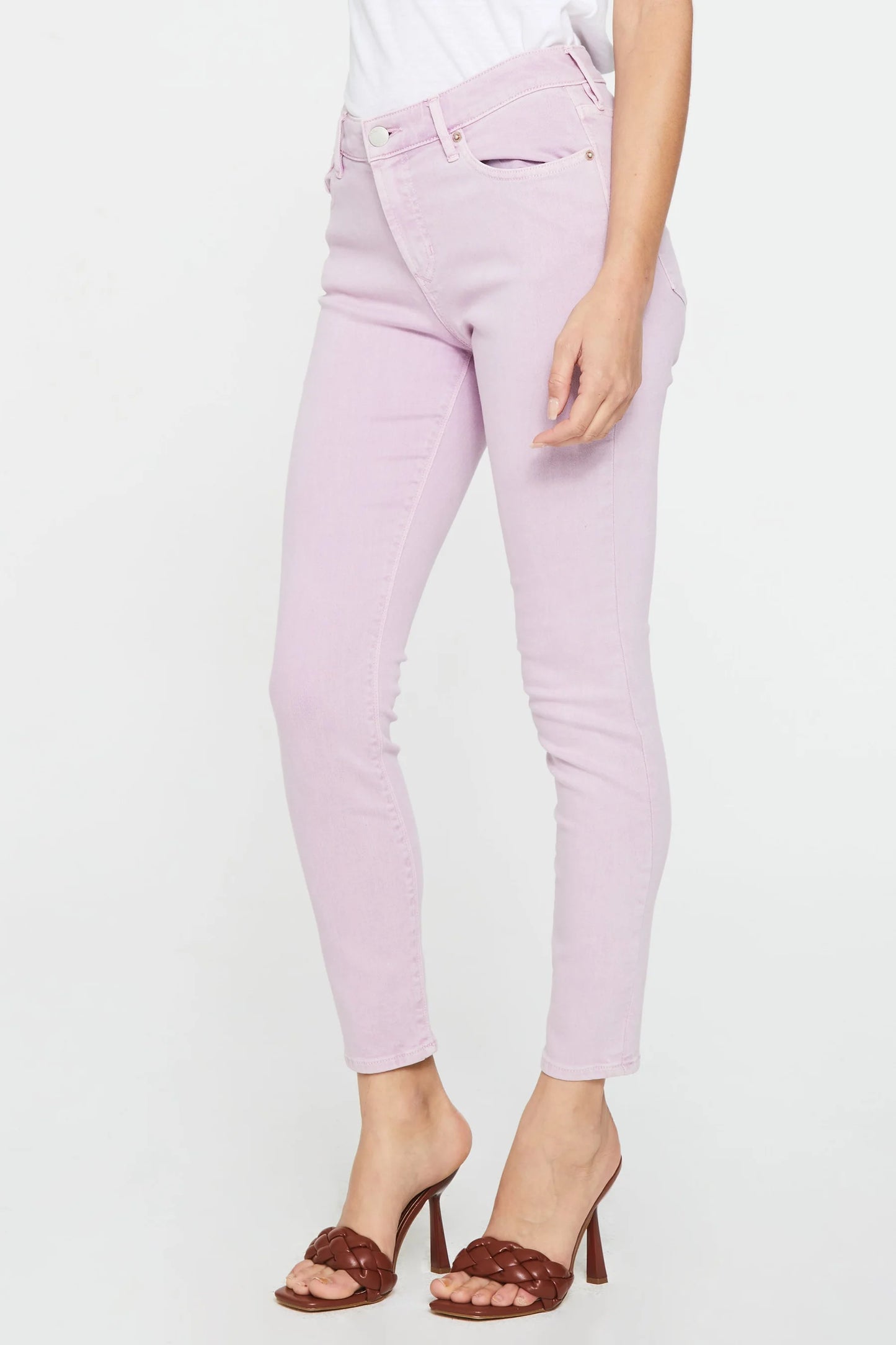 Gisele High Rise Ankle Lavender Pink Skinny Jeans